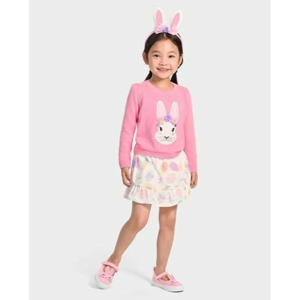 Gymboree Girls & Toddler Pullover Sweaters 12-18 Months Pink Bunny Long Sleeve